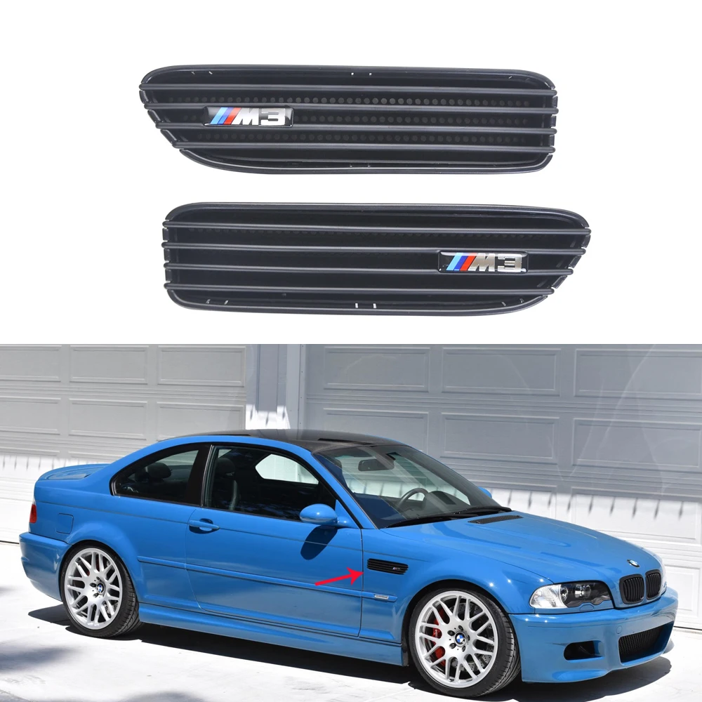 ABS Матово Черно Страничната Решетка на Радиатора, Смяна на Вентилационните Отвори на Крилете на BMW E46 M3 E90