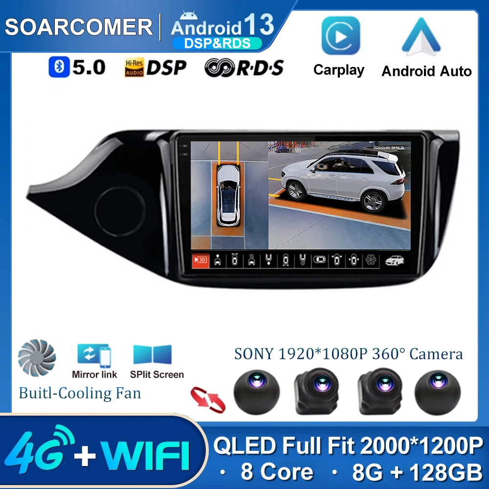 Android 13 Carplay Auto Автомагнитола За Kia Ceedcee'd 2 JD 2012-2018 GPS Навигация Мултимедиен Плейър Аудио Главното Устройство Wifi