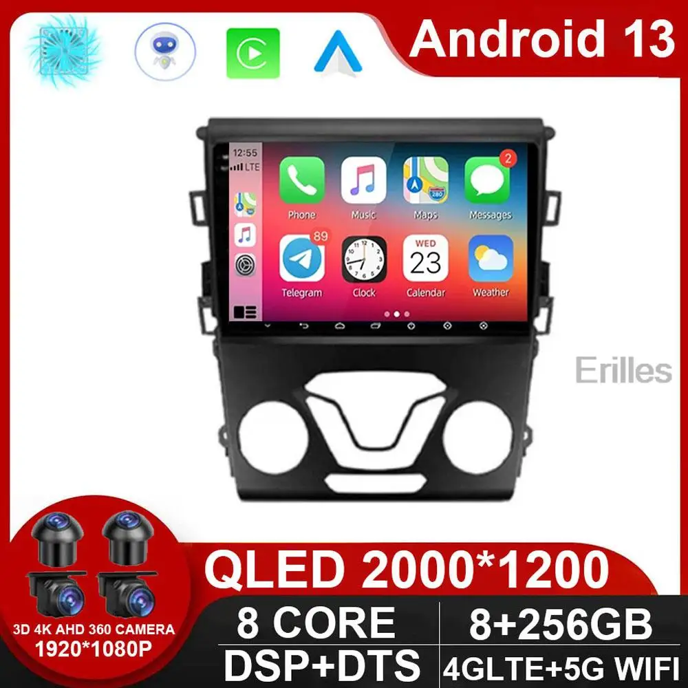 Android 13 Радиоплеер За Ford Mondeo 5 Fusion 2012-2014 GPS WIFI Екран със Сензорно Главното Устройство Автомобилен ТЕЛЕВИЗОР Автомобилен Мултимедиен Serero БЕЗ DVD