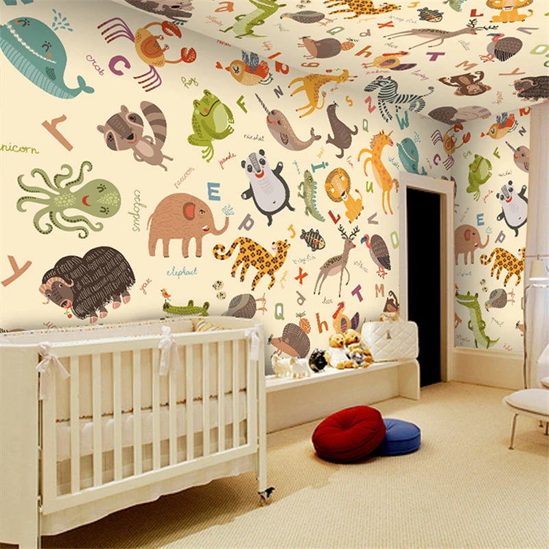 beibehang papel de parede para quarto 3D животни детска стая, детска спалня фона на тапети по поръчка мультяшная стенопис