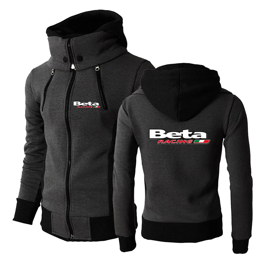 Beta Racing Мотокрос 2023 Мъжки Новата пролетно-есенна памучен однотонная hoody с качулка с дълъг ръкав и двоен цип с принтом, популярни блузи с качулка
