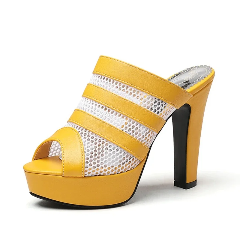 BLXQPYT Zapatos De Mujer / 2022 Кожени Сандали-Гладиатори, Дамски Модни обувки с Рибено Уста, чехли На Висок ток, по-Големи Размери 36-50 33-45