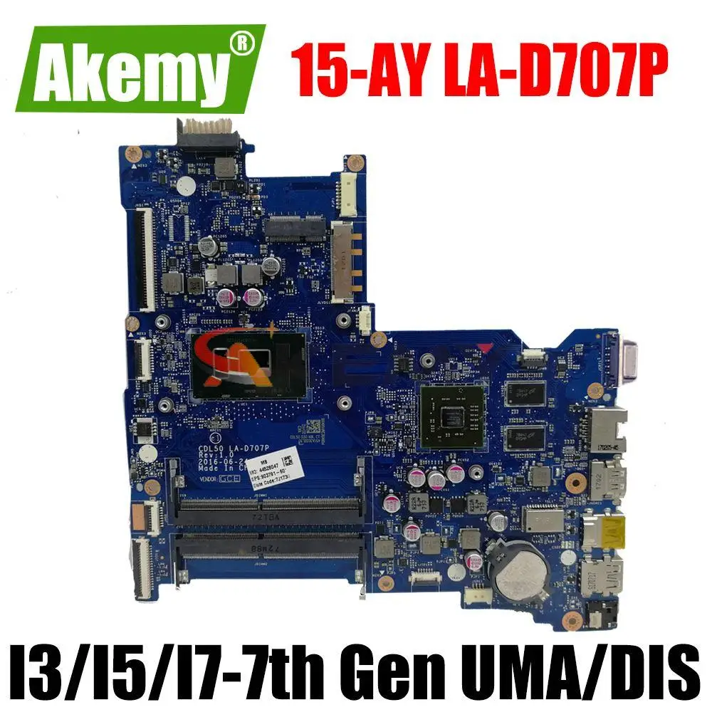 CDL50 LA-D707P За лаптоп HP Notebook 15-AY серия 15-AC дънна Платка с процесор I3-7th Gen I5-7th Gen I7-7th Gen дънна платка с процесор w/VGA
