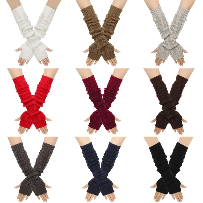 Crochet ръкавици без пръсти, зимни ръкавици с къс ръкав, ръкавици с топъл за китката