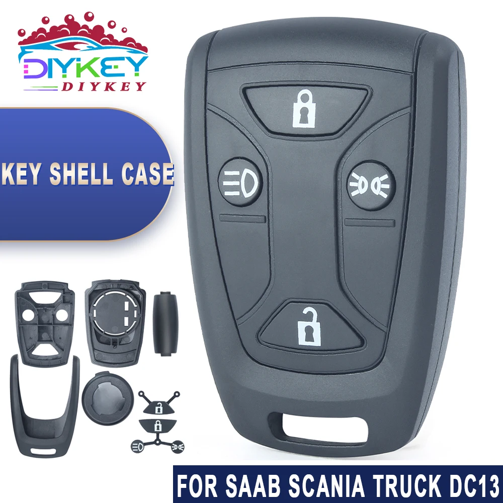 DIYKEY 4 Бутона Smart Remote Shell За Камион SAAB-Scania DC13 143 148 141 4X2 6X2R Серия GRS905 R S G P Заместват Ключодържател