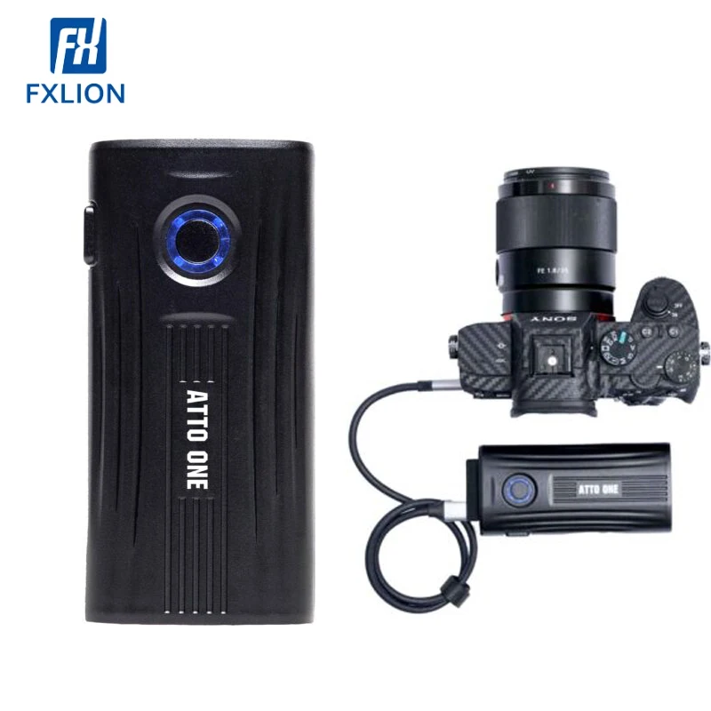 FXLION ATTO ONE V Mount Акумулаторен джоб за мобилен преносим мини-камера с капацитет 5000 mah Поддръжка на зареждане на камерата/компютър /led подсветка