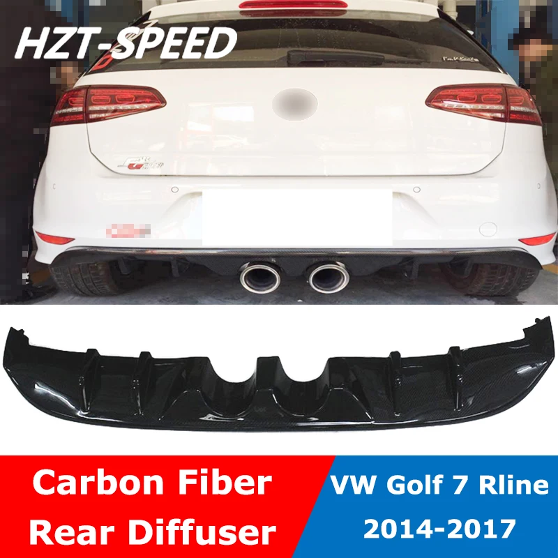 Golf 7 Rline Carbon Fiber Car Middle Out Задна Броня, заден Спойлер, Дифузьор За Volkswagen VW MK 7 Rline Хетчбек 2014-2017