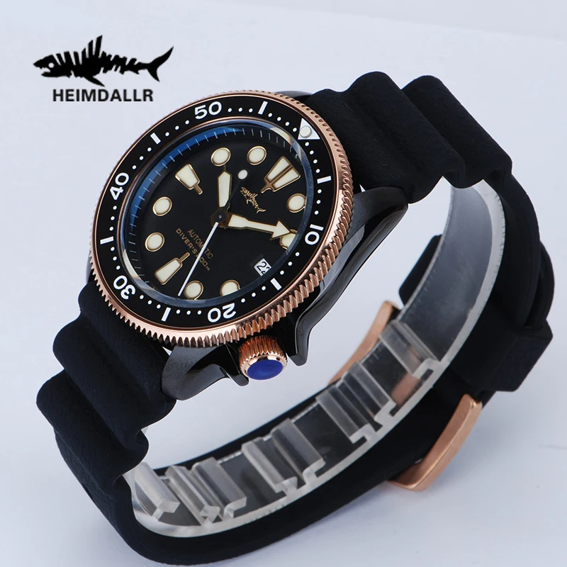 Heimdallr PVD SKX007 Мъжки Дайверские часовници СапфировоКерамический Bezel C3 Супер Светлинен Корпус С Покритие Механизъм NH35 20 бара водоустойчив