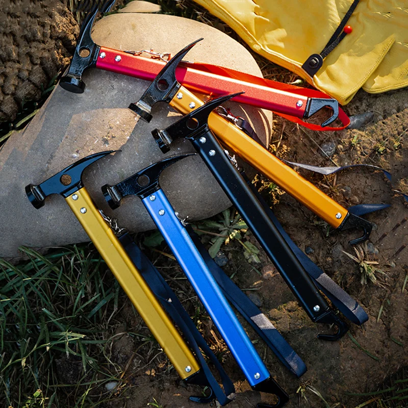 Jackhammer за работа на открито на палатка, мултифункционален jackhammer, лопата, алуминиев jackhammer за къмпинг