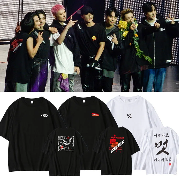 K POP, K-POP ATEEZ Тениска BREAK THE WALL За Мъже /Жени, Корейската мода памучен тениска Kpop ATEEZ, Тениски, Потници, Облекло за двойки