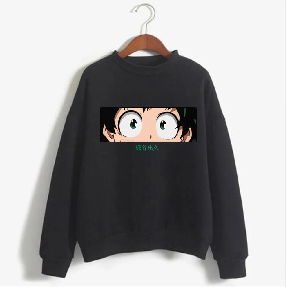Kawaii Izuku Midoriya Eyes Качулки, пуловер, ежедневни градинска дрехи с принтом Boku No Hero Academia Унисекс