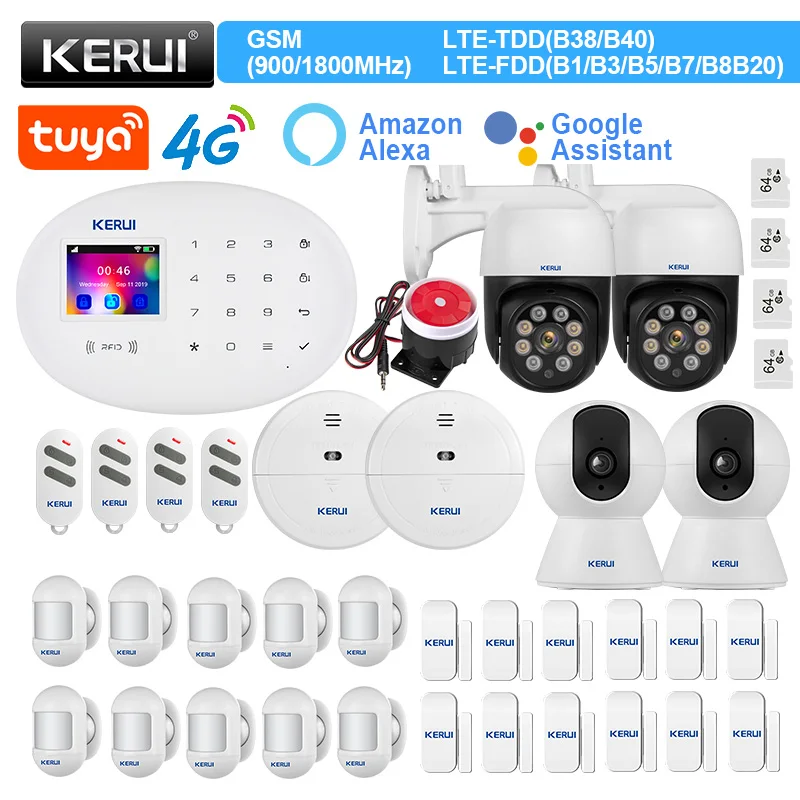 KERUI W204 Аларма за Дома 4G WIFI GSM Sasha Smart Wireless Alarm Подкрепа Алекса Датчик за Движение, Датчик за Отваряне на Врати Сирена