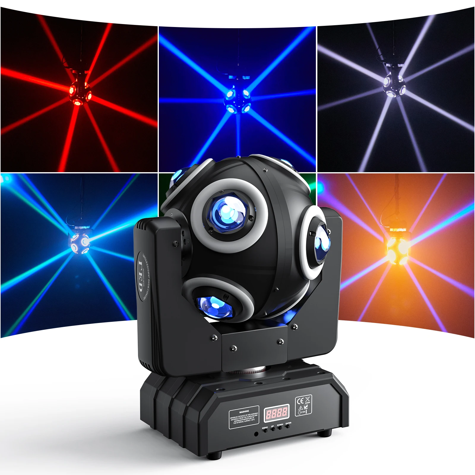LED 150W Moving Head 8x12W HOLDLAMP Light Beam Лазерен Лъч с Halo RGBW DJ Stage Tilt Въртене на 360 ° DMX512 Диско-Бар с Dj