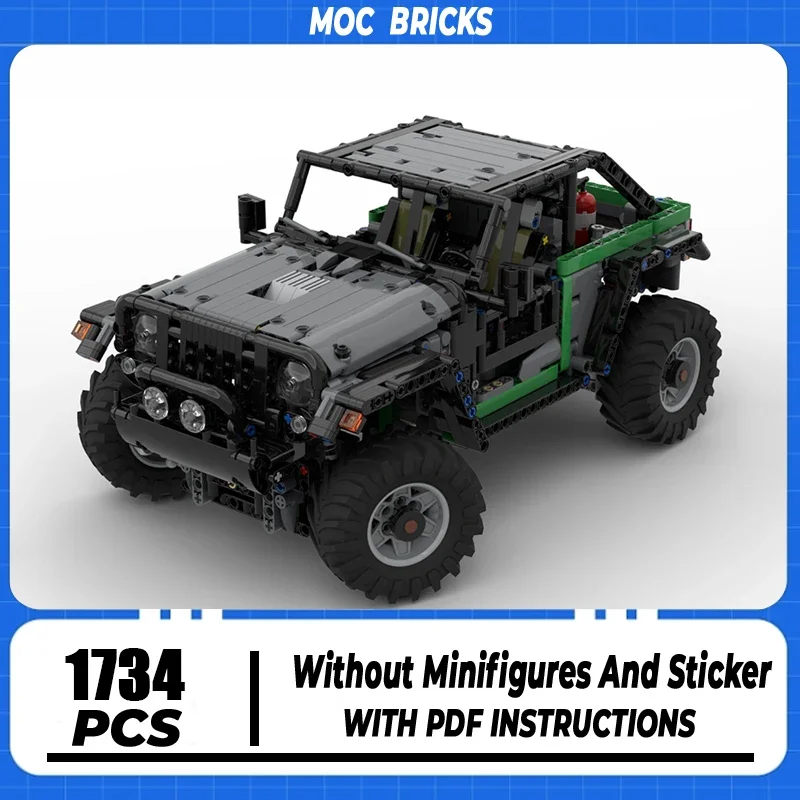 Moc Building Block Модулен Модел автомобил Jeep Trailcat 4x4 Технология Тухли САМ Асемблирането на Suv Играчка, Подарък за празниците