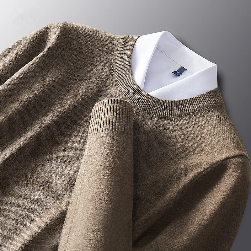 MRMT 2023, Нов мъжки пуловер с кръгло деколте, връхни дрехи, мъжки ежедневни бизнес тънък костюм, вътрешен вязаный топ с дълъг ръкав