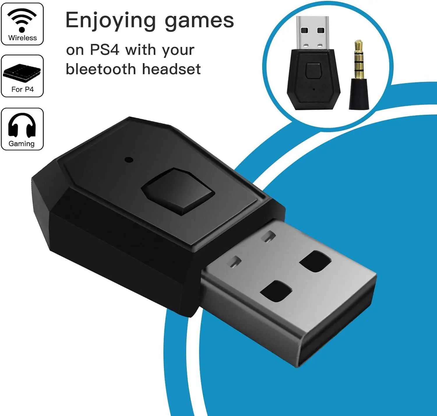 PS4/SLIM/PRO е Универсален Аудиопередатчик Bluetooth Приемник Ключ Безжичен Адаптер За PS4/PS5 С Поддръжка на A2DP HFP HSP
