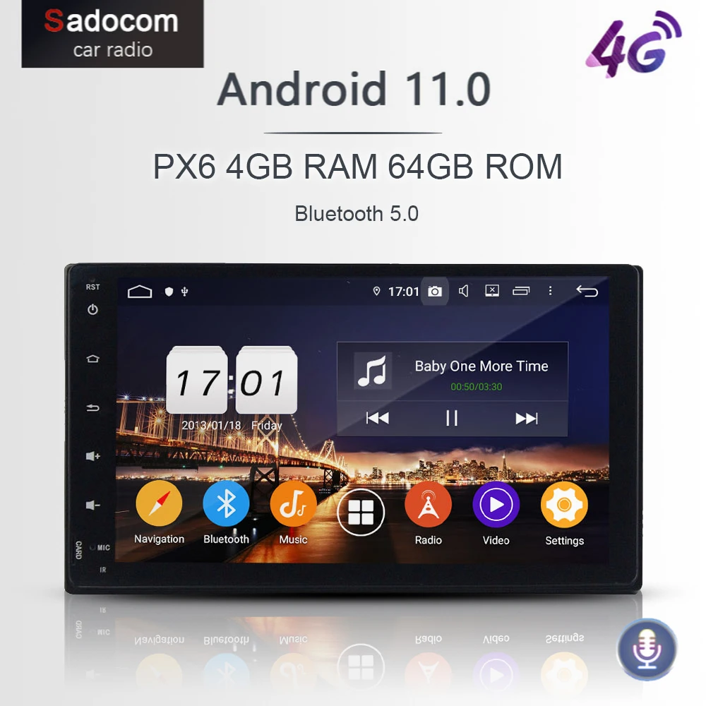 PX6 DSP 2 din TDA7851 Android 11,0 4 GB Ram + 64 GB DVD-player Wifi с RDS GPS карта за радиото на автомобила Toyota Fortuner 2016 2017