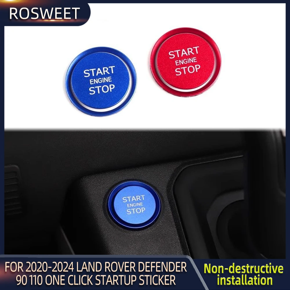 ROSWEET Автомобилен Двигател Старт-Стоп Бутон за Запалване Стикер-Стикер Тампон За Land Rover Defender L663 90 110 2020 2021 2022 2023 2024