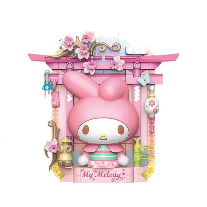 Sanrio Kawaii Kuromi Играчка Строителни Блокове На Hello Kitty Развиват Интелекта Cinnamoroll Аниме Украса На Подарък За Рожден Ден За Деца