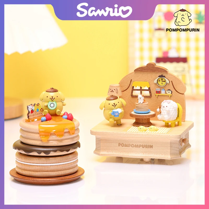 Sanrio Pompompurin, Дървени Музикални кутии, Cartoony герой Kawaii, Скъпа Пудинговая Кученце, Украса за стаите, Деликатеси, Подаръци за рожден Ден за деца