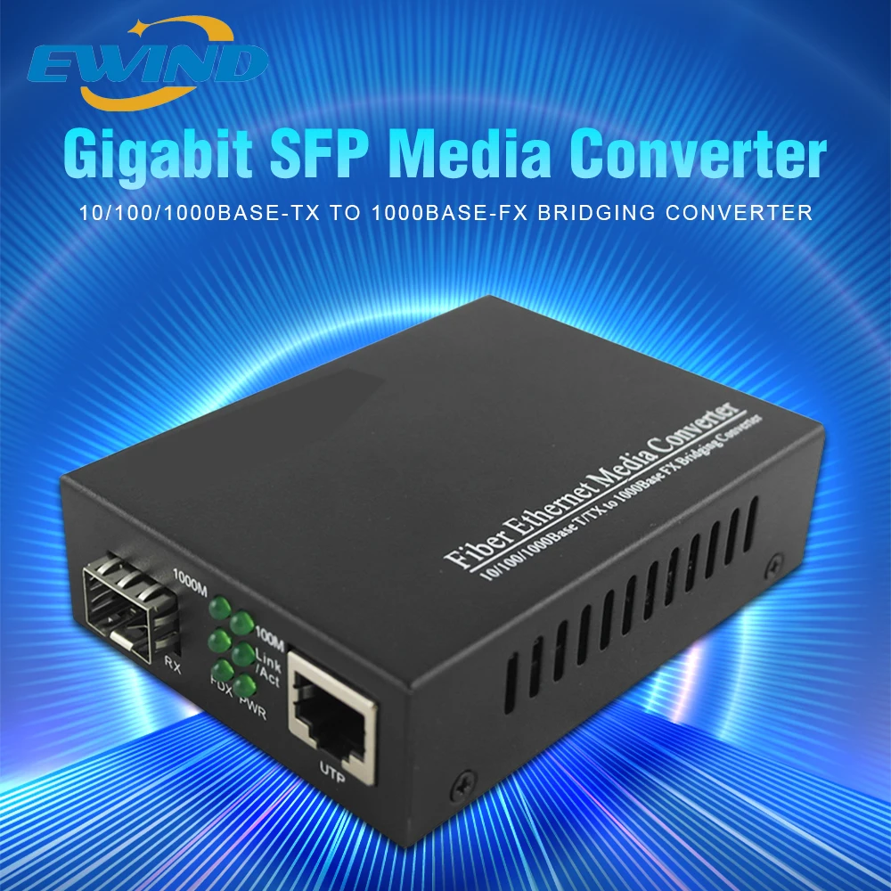 SFP Медиаконвертер Gigabit модул радиоприемник 100/1000 Mbps Fast Ethernet sfp-конвертор rj-45 ethernet 1Fiber SFP switch 1RJ45