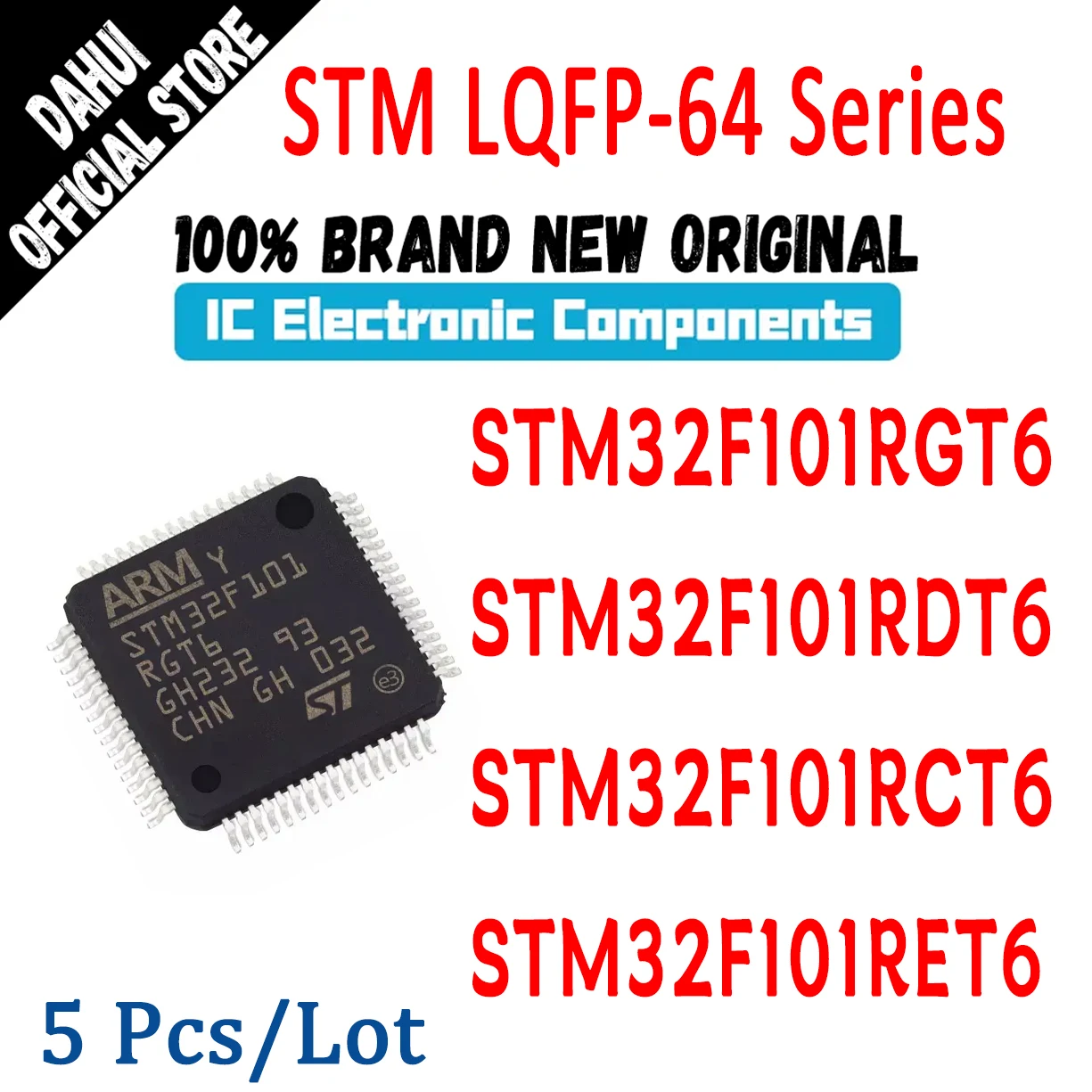 STM32F101RGT6 STM32F101RDT6 STM32F101RCT6 STM32F101RET6 STM32F101RG STM32F101RD STM32F101RC STM32F101RE на чип за MCU STM IC LQFP-64