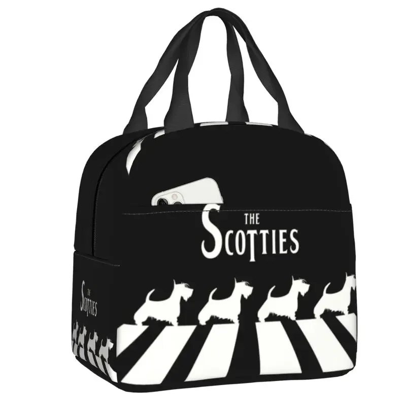 The Scotties Изолирани чанти за обяд за училище, офис, кучета Скоч териер, водоустойчив термоохладительная кутия за обяд и за жени и деца