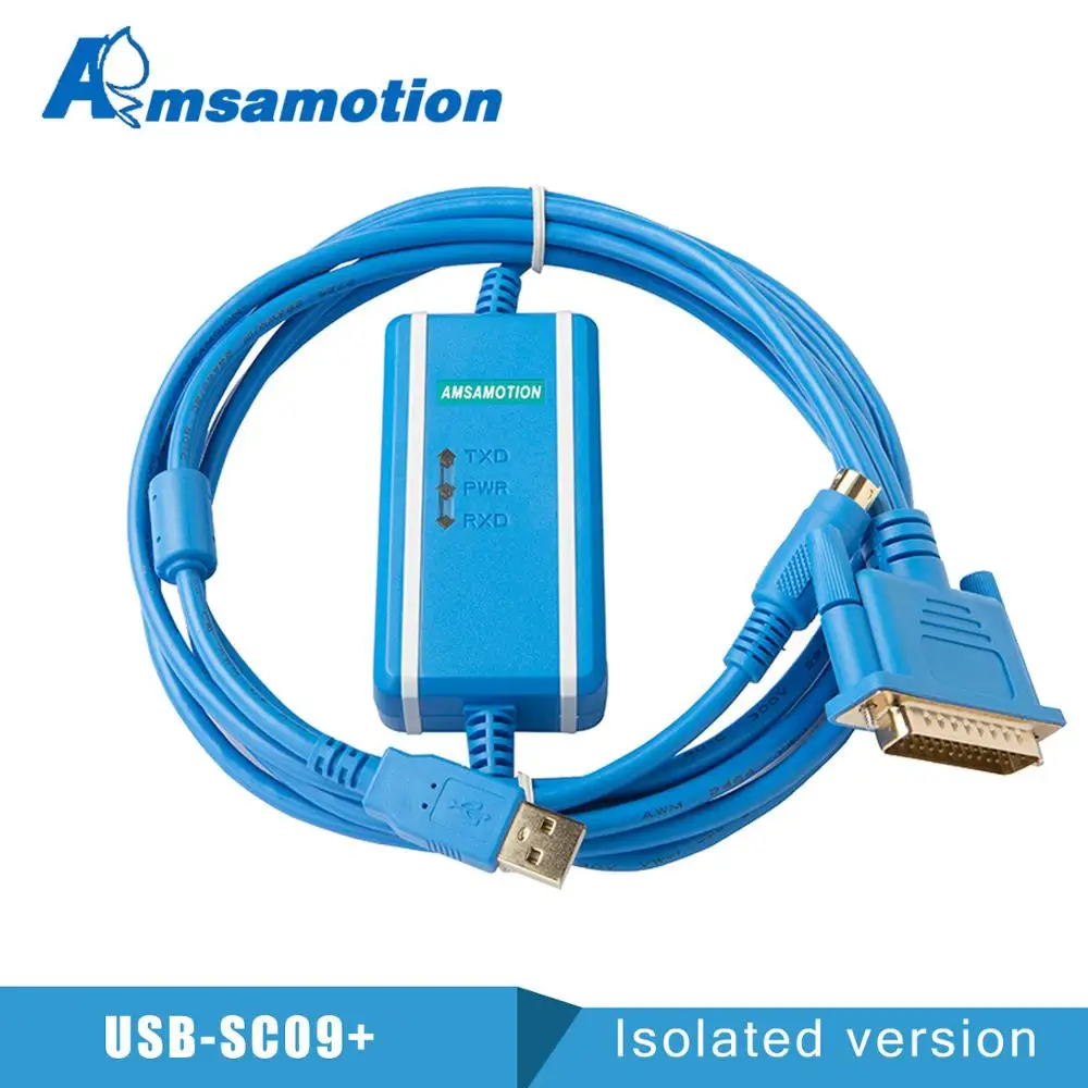 USB-SC09 Подходящ за Mitsubishi FX / серия A, кабел за програмиране на PLC тип FTDI, зареждане на линия
