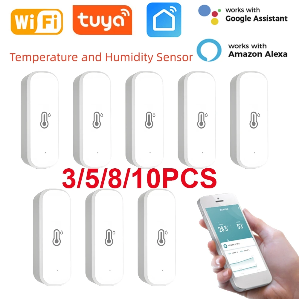 Wifi Sasha Интелигентен Сензор за Температура И влажност на въздуха Умен Дом Термометър-Влагомер Работи С Алекса Google Home Smart Life