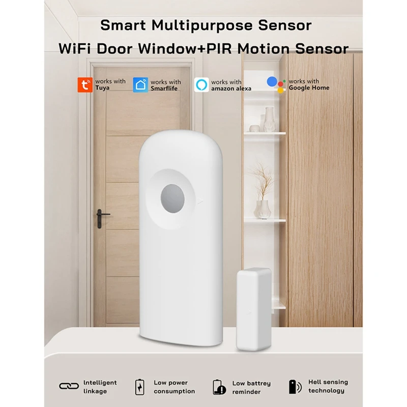 Wifi Вратата Сензор Контактен Сензор За Домашна Сигурност Безжичен Магнитен Детектор За Отваряне На Врати