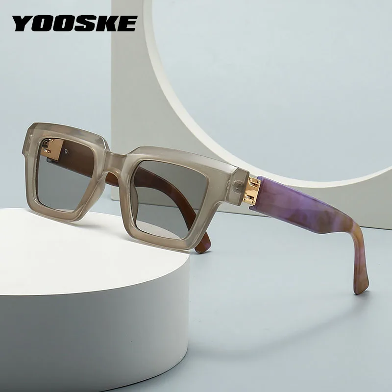 YOOSKE Реколта квадратни слънчеви очила дамски Луксозни Маркови дизайнерски слънчеви очила с UV400 в модните слънчеви очила голям размер