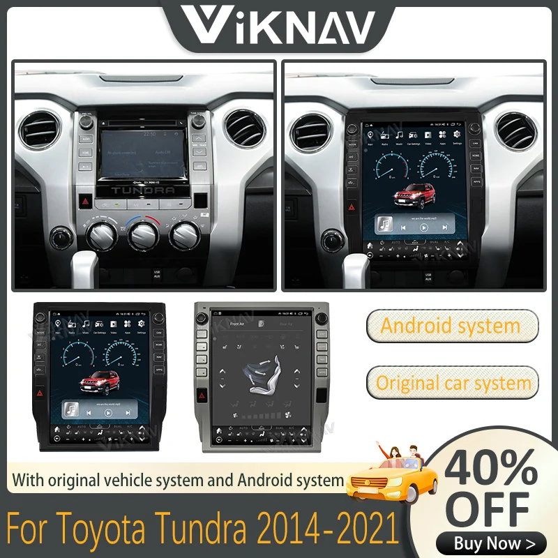 Автомагнитола Android на авточасти за Toyota Tundra 2014-2021 Авто стерео безжична автомобилна GPS навигация Carplay мултимедиен плейър 128 GB