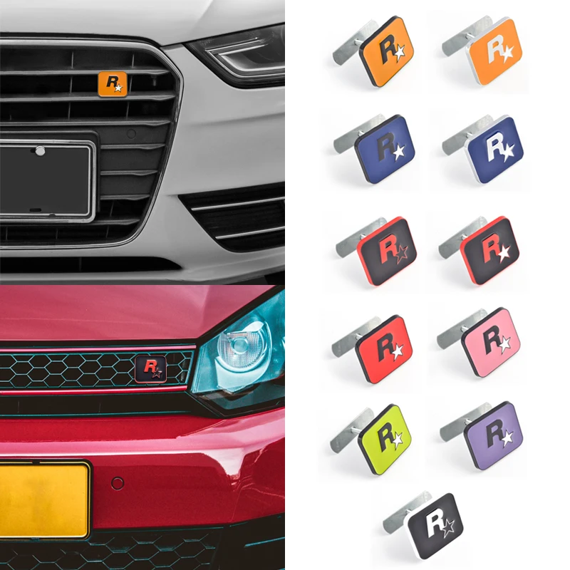 Автомобилен Стайлинг Метален логото на R Star Емблема на предната решетка на автомобила Цветна иконата Декор Стикер за Peugeot Ford, Dodge, Jeep, Honda, Toyota