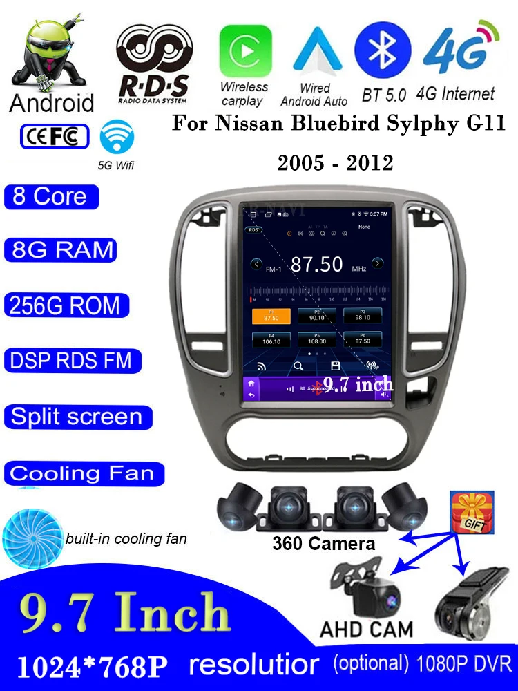 Автомобилно радио за Nissan Bluebird Sylphy G11 2005-2012 9,7 