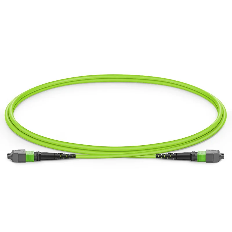 Адаптер за multimode на основните кабел MTP®-12 (изход) към MTP®-12 (гнездо) OM5 Elite, 12 влакна, Тип A, Разбиване (OFNP), лаймово-зелена