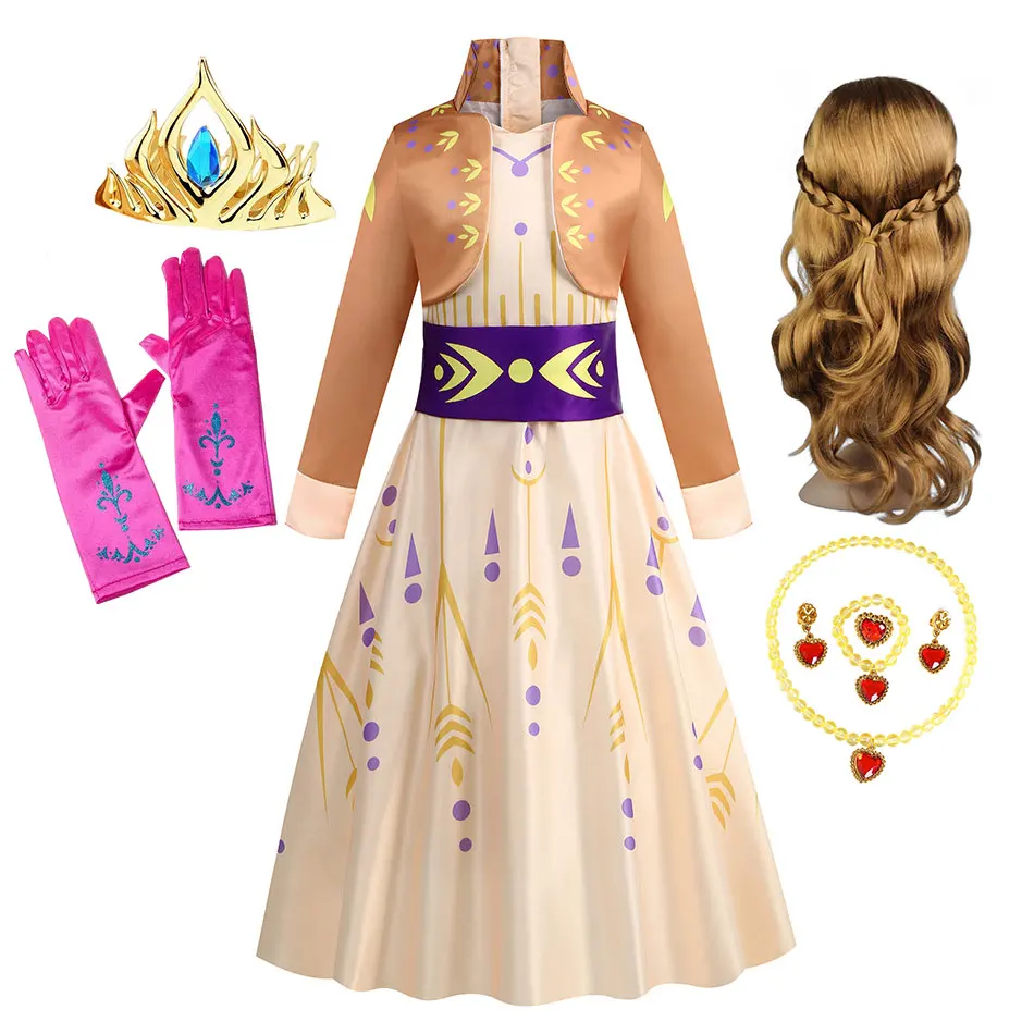 Бална рокля кралско Снежна кралица 2 на Ан За момичета, карнавальное рокля на принцеса, кралят костюм Frozen за cosplay, детски костюм на Ан на Хелоуин