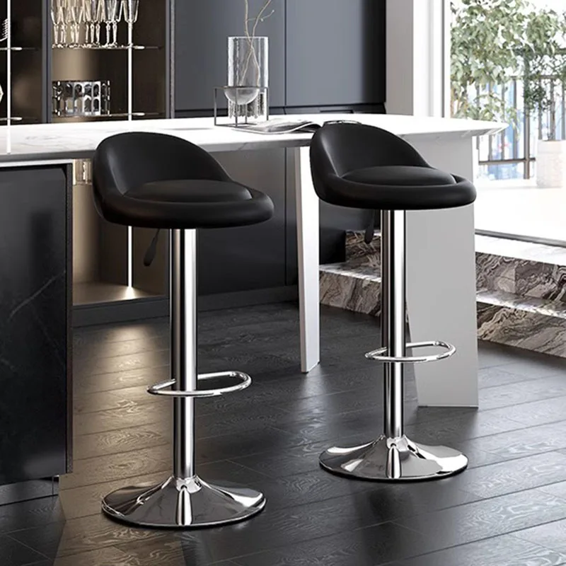 Бар столове с лесен облегалка, кръгла, от висококачествена естествена кожа, модерен, скандинавски стол, Дизайнерски Регулируема мебели за дома Barkrukken