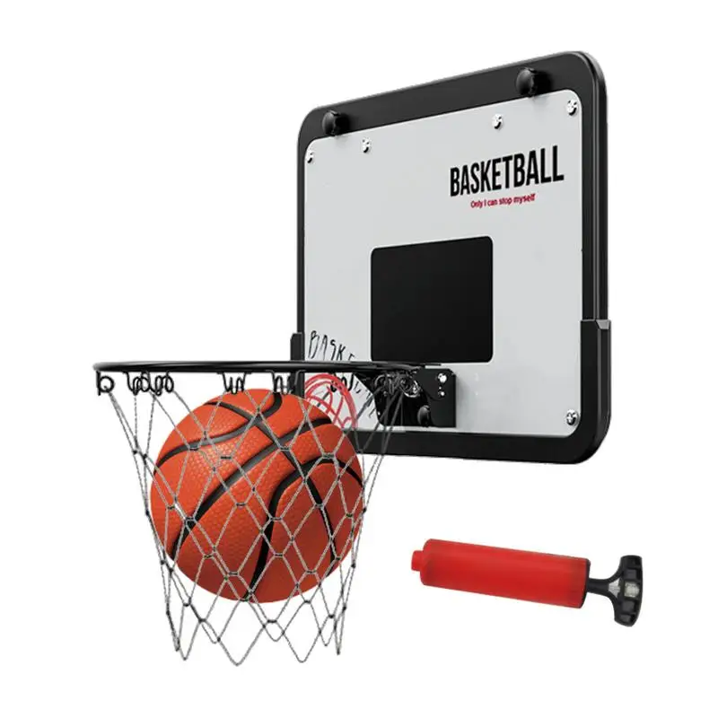 Баскетбол обръч над вратата Регулируема по височина Баскетболното пръстен за помещения Сгъваеми детски игри с топка За камина Тераси, Гараж