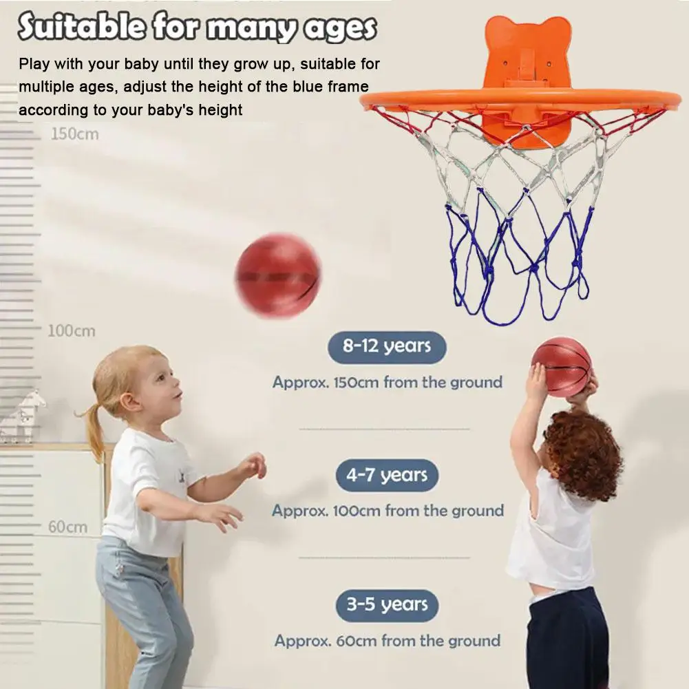 Баскетболното пръстен В закрито Тихо Стенно Регулируема Просто Без дупки Преносимо Трайно Спорт баскетбол обръч, Подаръци за деца