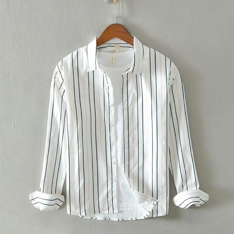 Висококачествена новост, Оксфордские мъжки ризи на райета, мъжки ежедневни риза с бродерия и дълъг ръкав за мъже, модни модельная риза D69