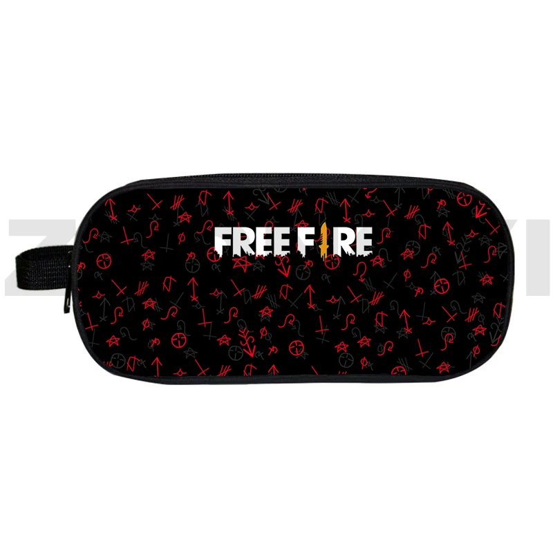 Водоустойчив молив случай Free Fire Garena 3D, качествени козметични чанти найлонови Free Fire Game, чанти за съхранение на канцеларски материали Kawaii Kids Boys.