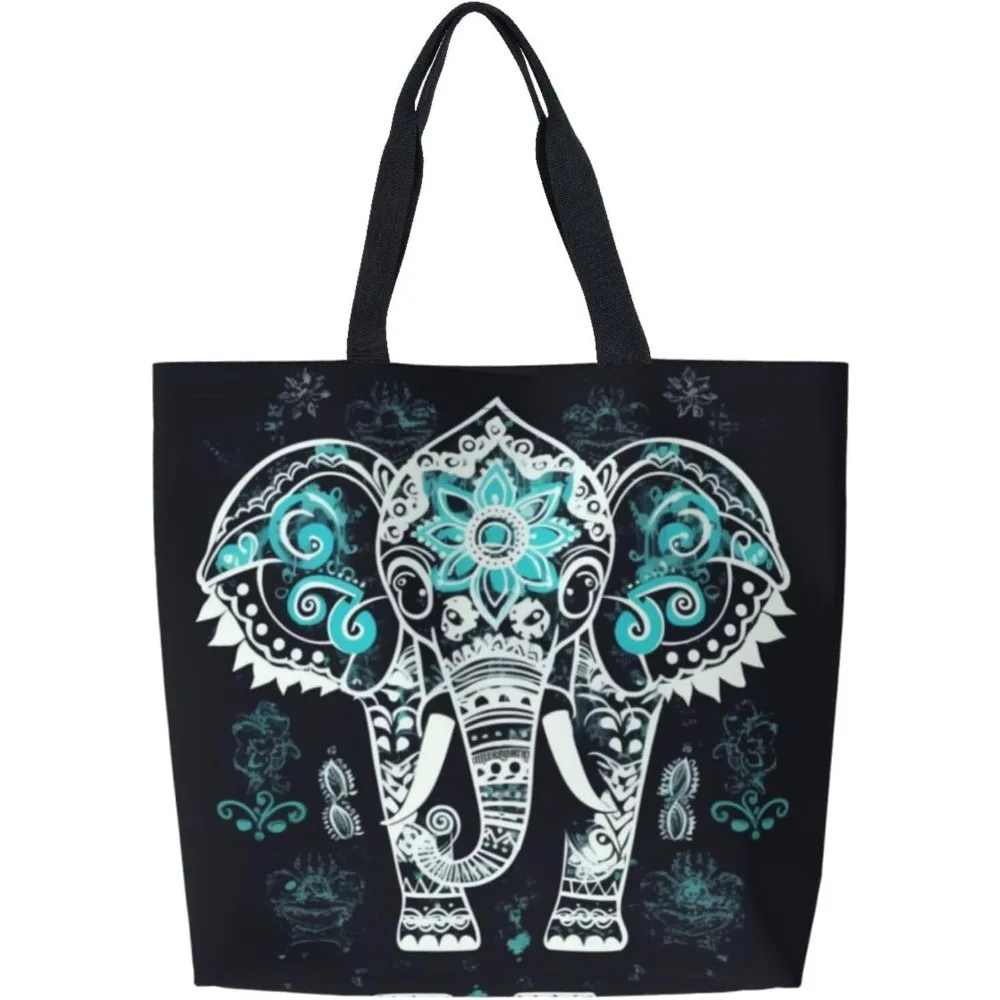 Голяма Чанта-Тоут в стил Бохо за Жени, Пазарски Чанти за Многократна употреба, във формата на Слон, Плажна Чанта През Рамо Водоустойчива Чанта за Пътуване За хранителни стоки