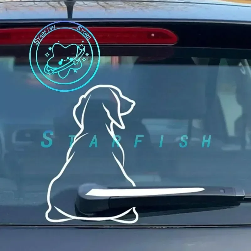 Голямо куче, движеща се опашка, автомобилни предни и задни чистачки, украса на предното стъкло кучешка опашка, водоустойчив PVC и слънцезащитен крем