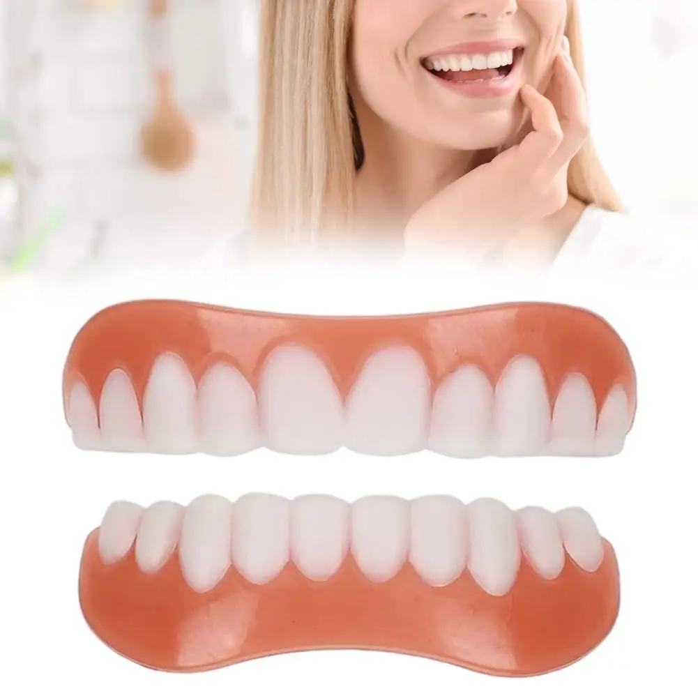 Горна + Долна Капачка Силикон Козметични Протеза Beauty Braces Инструмент За Моделиране на зъбни Протези Venda Стоматологичен Quente Care Силикон 2 елемента S9D9