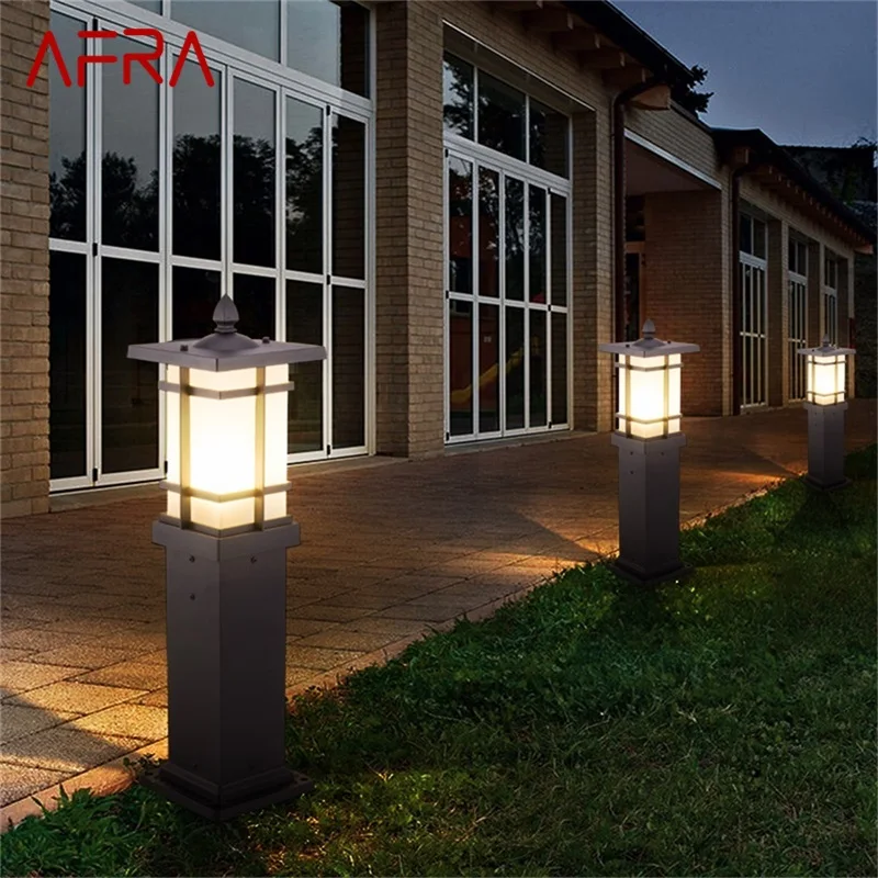 Градинска морава лампа AFRA на слънчевата led основа, водоустойчив Съвременната градинска лампа за вътрешно двор за жилища, тераси, градина, вила