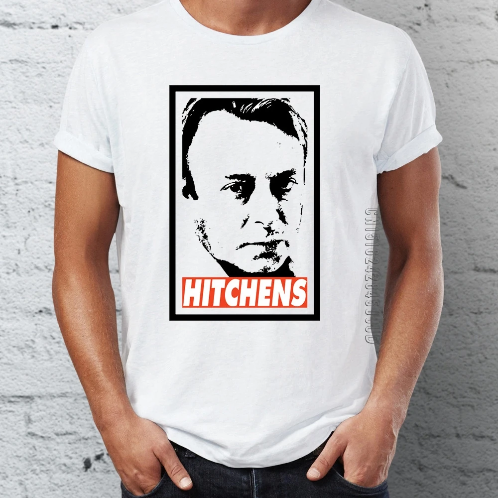 Графични потници и тениски, мъжки тениски с кръгло деколте от памучен плат Christopher Hitchens, дизайнерски тениски за мъже, базова Camiseta