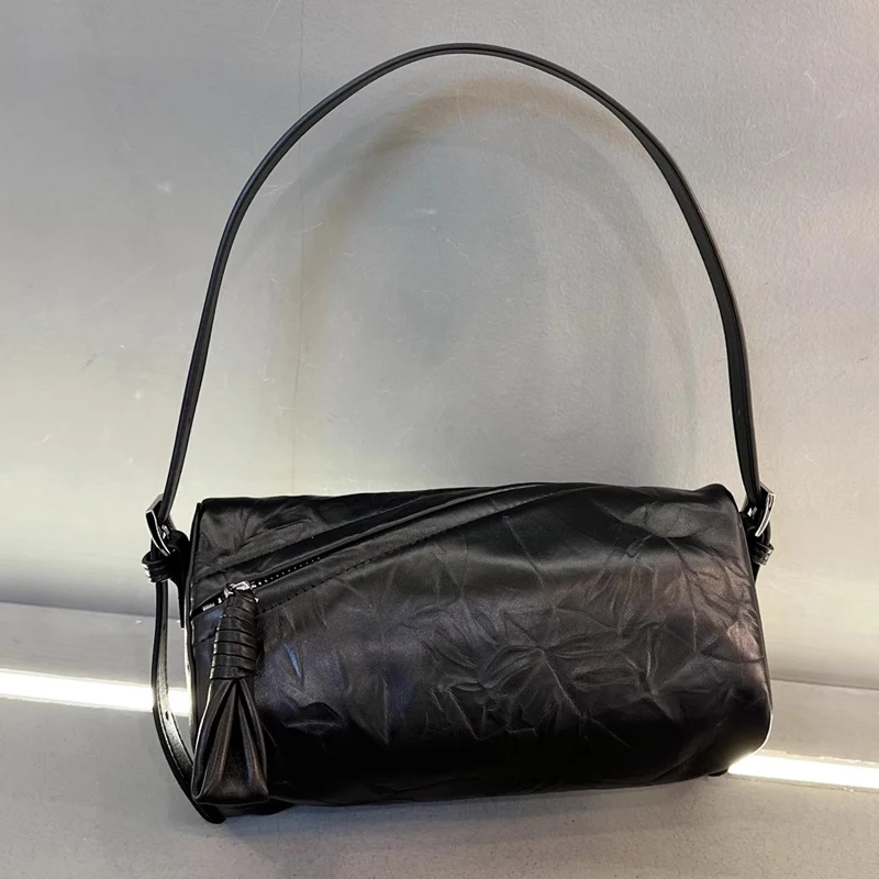Дамска чанта-възглавница от естествена кожа, луксозни дизайнерски чанти и портмонета 2023 година на издаване, новост, през рамото от телешка кожа на първия слой