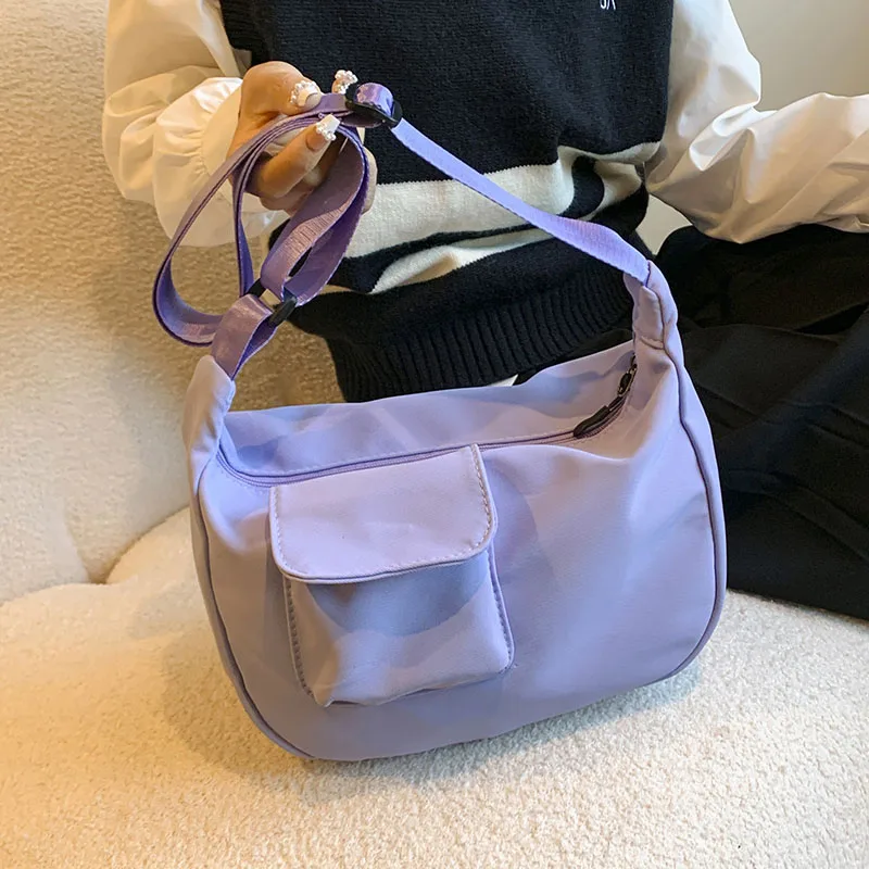 Дамска чанта-месинджър голям капацитет, ежедневни найлонови торби през рамо, чанта за равиоли, висококачествена дамска чанта, однотонная чанта през рамо