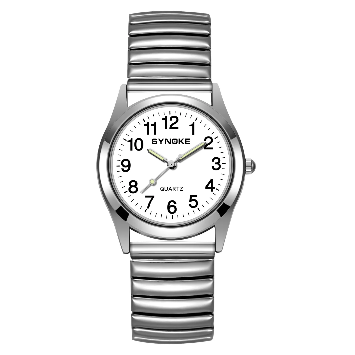 Дамски ръчен часовник SYNOKE Оригинални луксозни дамски водоустойчив кварцов мъжки ръчен часовник от неръждаема стомана с пружинным каишка