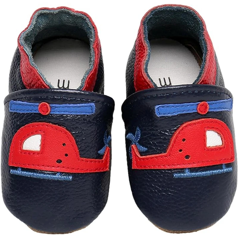 Детски обувки за проследяването стъпки пълзи, Кожени обувки за Първите разходки за момичета на Мека Замшевой обувки, Пантофи за малки момчета / Момичета, 0-24 месеца